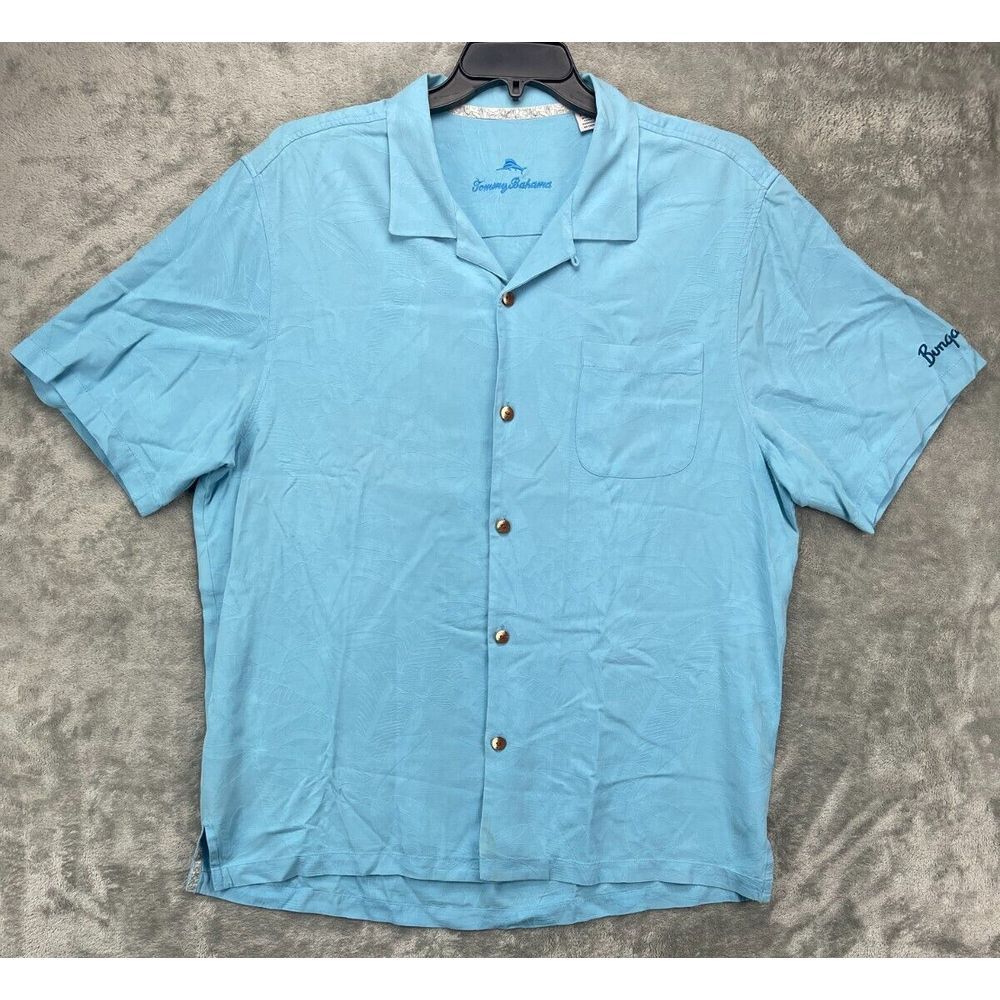 Tommy Bahama Light Blue Short Sleeve Camp Button-Down Shirt